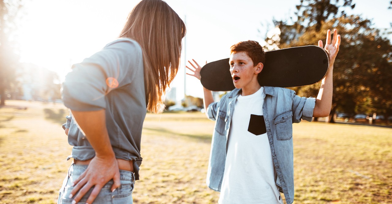 rebellious teenager arguing with mom conflict