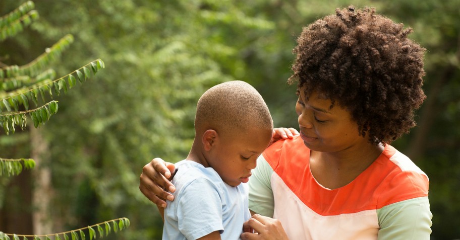 mom parenting disciplining child